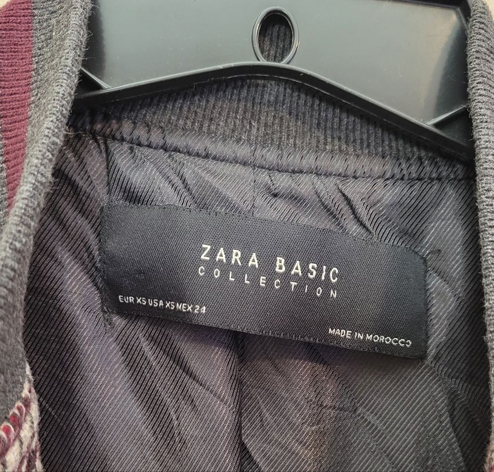 Zara Basic Houndstooth Varsity Bomber Jacket Size… - image 6